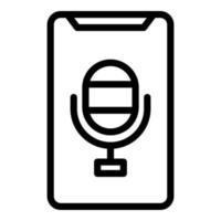 Voice control icon, outline style vector