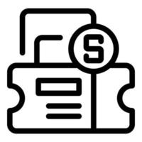 Money shop voucher icon, outline style vector