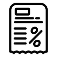 Paper card voucher icon, outline style vector