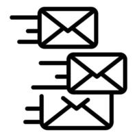 Sending emails icon, outline style vector