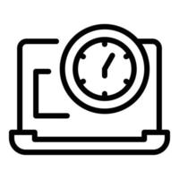 icono de horas de trabajo, estilo de esquema vector