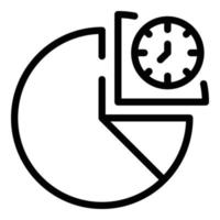 Pie chart time management icon, outline style vector