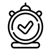 Approved time management icon, outline style vector