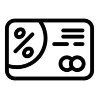 Sale card voucher icon, outline style vector