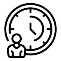 Office time management icon, outline style vector