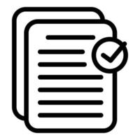 Approved files icon, outline style vector