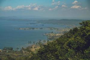 Hin Chang Si View Point  that can see the scenery of the Ubolratana Dam below  Sky, mountains and lakes. photo