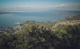 hin chang si punto de vista que puede ver el paisaje de la represa ubolratana debajo del cielo, montañas y lagos. foto