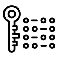 Key password icon, outline style vector