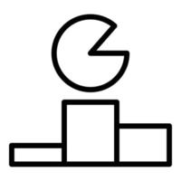 First place podium target icon, outline style vector