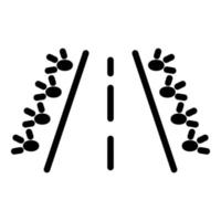 Plane runway icon, outline style vector