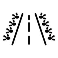 Plane runway icon, outline style vector