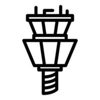 icono de la torre de control del aeropuerto, estilo de esquema vector