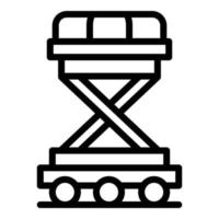 Baggage plane trolley icon, outline style vector