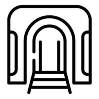 Train tunnel icon, outline style vector