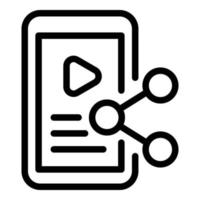 Share video icon, outline style vector