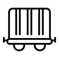 Train boxcar icon, outline style vector