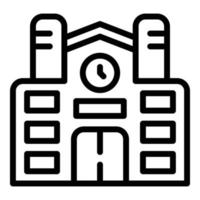 icono de edificio de la estación de tren, estilo de esquema vector