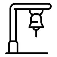 icono de campana de estación, estilo de contorno vector