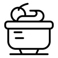 Bowl fruit icon, outline style vector