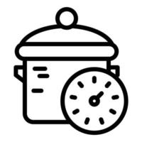 Multicooker icon, outline style vector