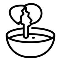 Egg bowl cooking icon, outline style vector