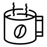 icono de taza de café, estilo de esquema vector