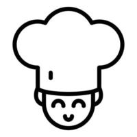 Chef hat icon, outline style vector
