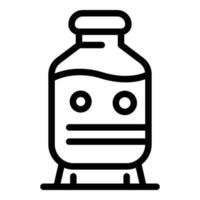 icono de botella de producto lácteo, estilo de esquema vector