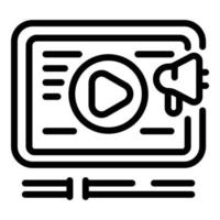 Advertise video icon, outline style vector