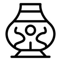 Handicraft amphora icon, outline style vector