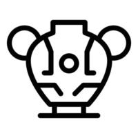 Museum amphora icon, outline style vector