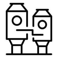 Paper production container icon, outline style vector