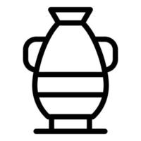 Clay amphora icon, outline style vector