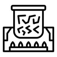 Wood processing tool icon, outline style vector