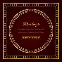 Luxury golden square and round frame set vector