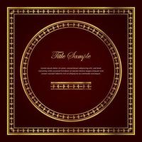 Luxury golden square and round frame set vector