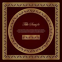 Luxury golden square and round frame set vector