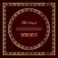 Luxury golden square and round frame set vector