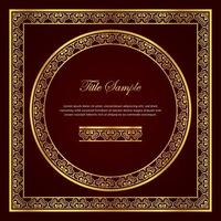 Luxury golden square and round frame set vector