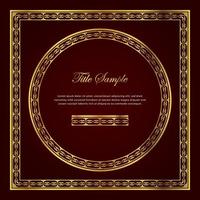 Luxury golden square and round frame set vector