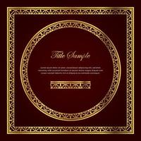Luxury golden square and round frame set vector