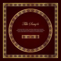 Luxury golden square and round frame set vector