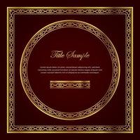 Luxury golden square and round frame set vector