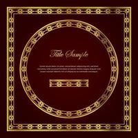 Luxury golden square and round frame set vector