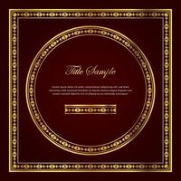 Luxury golden square and round frame set vector