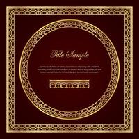 Luxury golden square and round frame set vector