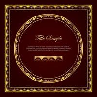 Luxury golden square and round frame set vector