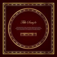 Luxury golden square and round frame set vector
