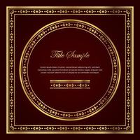 Luxury golden square and round frame set vector